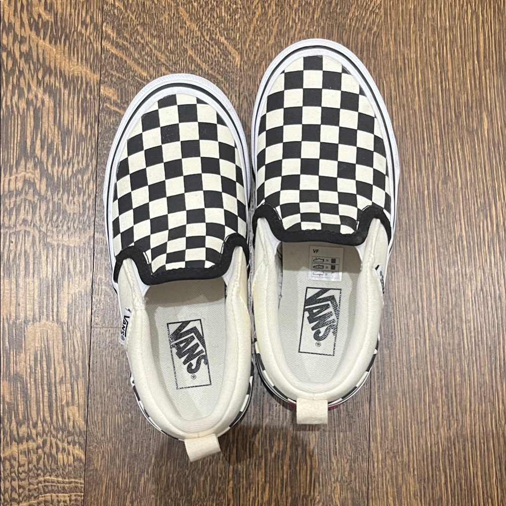 Vans Kids Checkerboard Slip-On Sneakers - Black & White